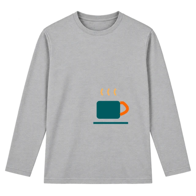 Áo Long Sleeve mẫu Chậm một chút với họa tiết tách đồ uống trong bản minh họa sản phẩm