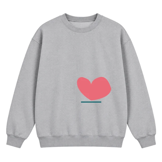 Áo Sweater mẫu Mùa dịu dàng với họa tiết trái tim trong bản minh họa sản phẩm